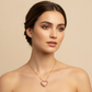 Pink Sapphire Heart Necklace - 18K Gold Plated