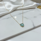 Blue Acqua Marine Heart Necklace - 18K Gold Plated