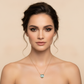 Blue Acqua Marine Heart Necklace - 18K Gold Plated