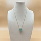 Blue Acqua Marine Heart Necklace - 18K Gold Plated