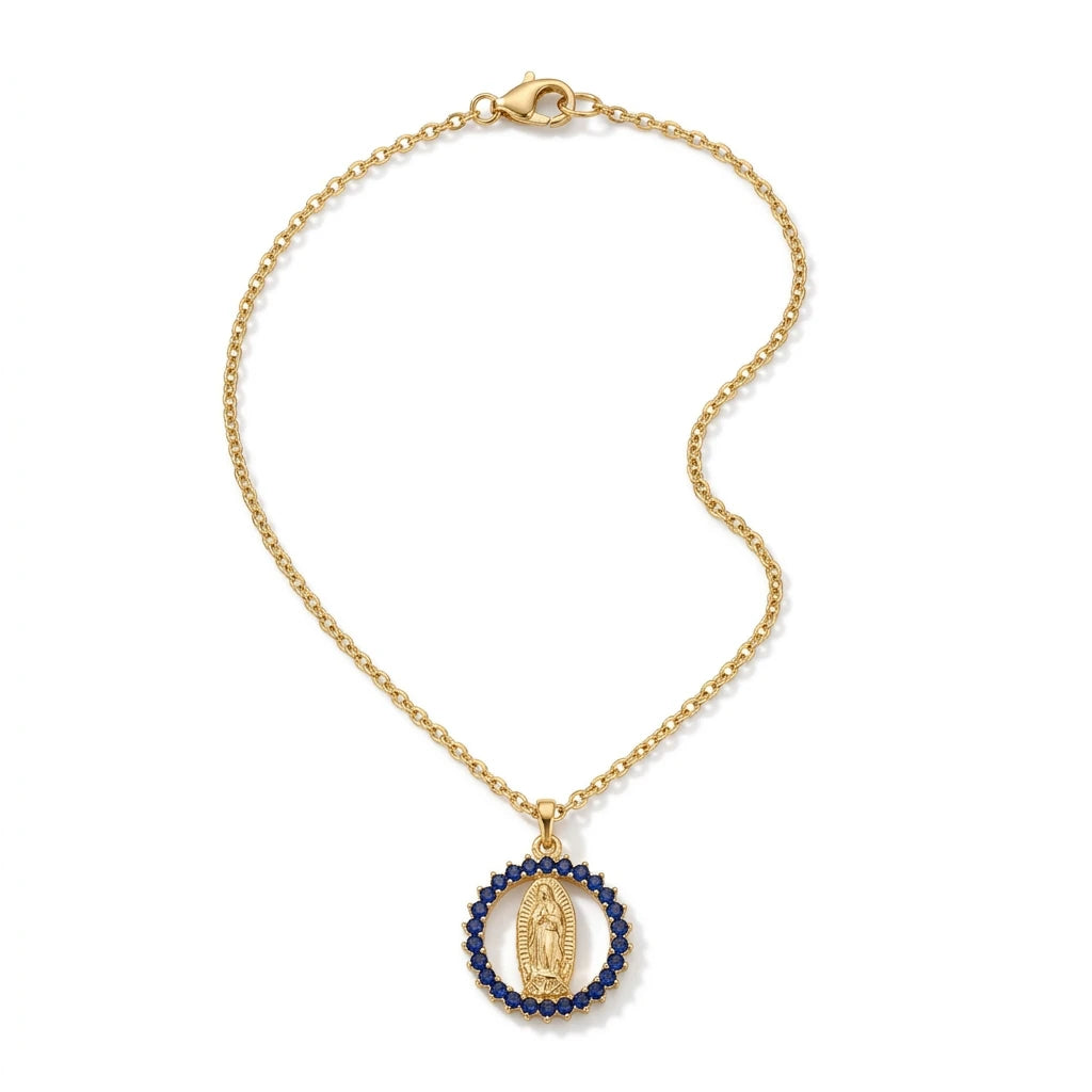 Our Lady of Grace Medal Necklace - 18K Gold Plated