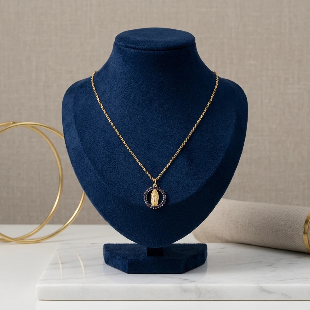 Our Lady of Grace Medal Necklace - 18K Gold Plated