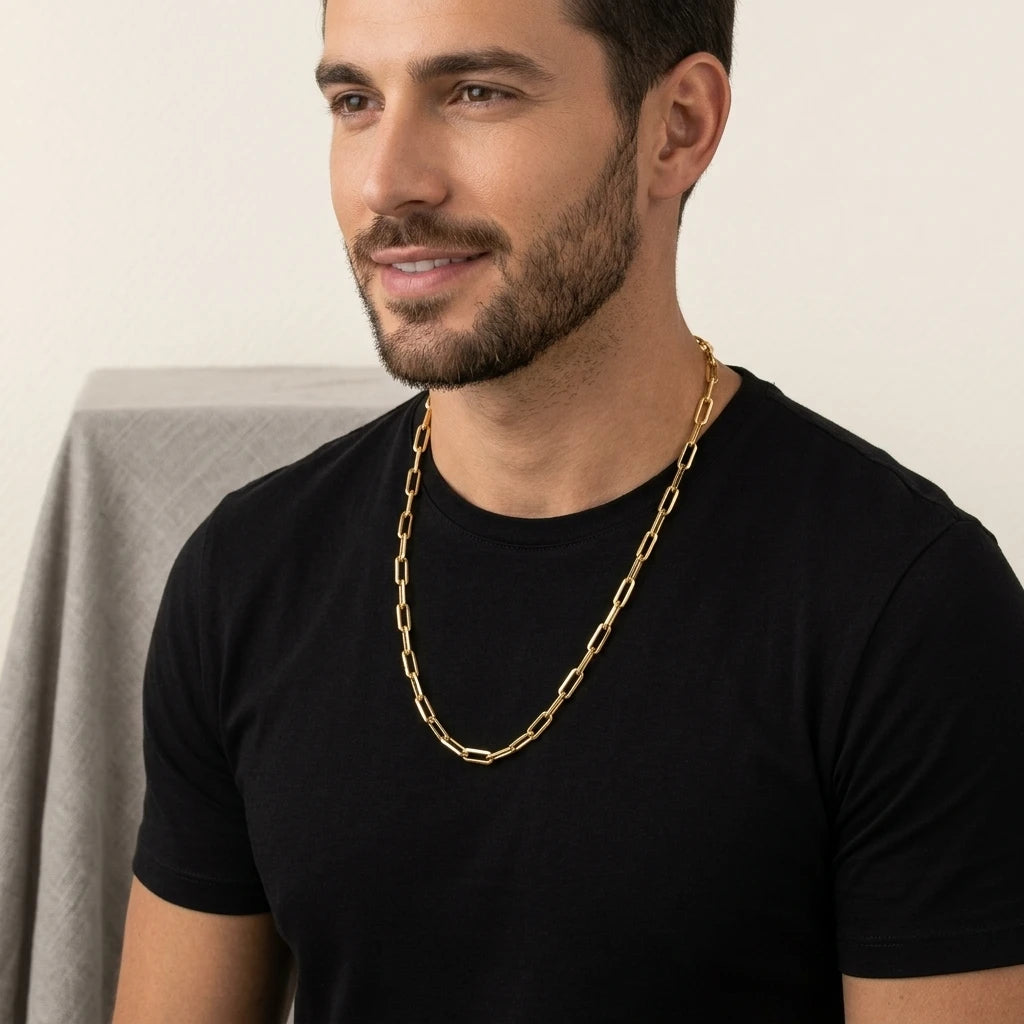 Thick Paperclip Necklace 72cm - 18K Gold Plated