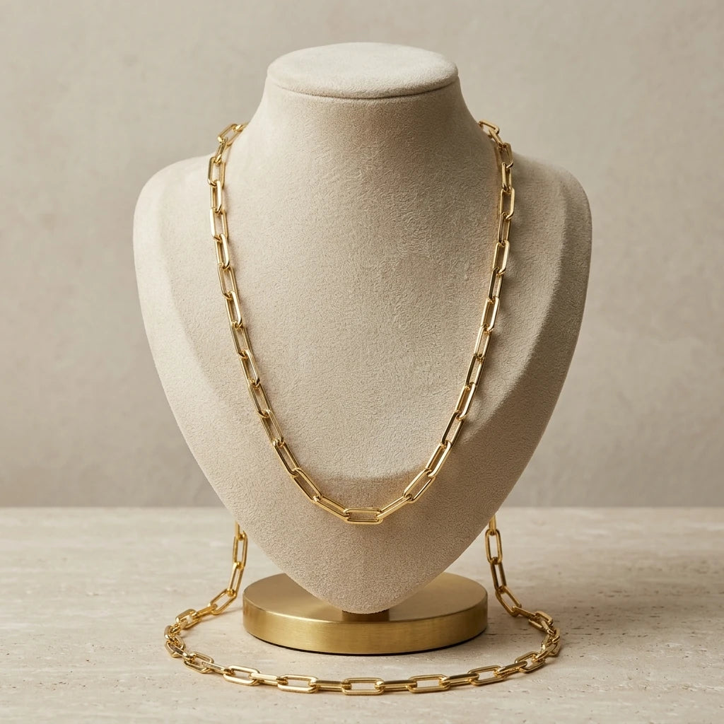 Thick Paperclip Necklace 72cm - 18K Gold Plated