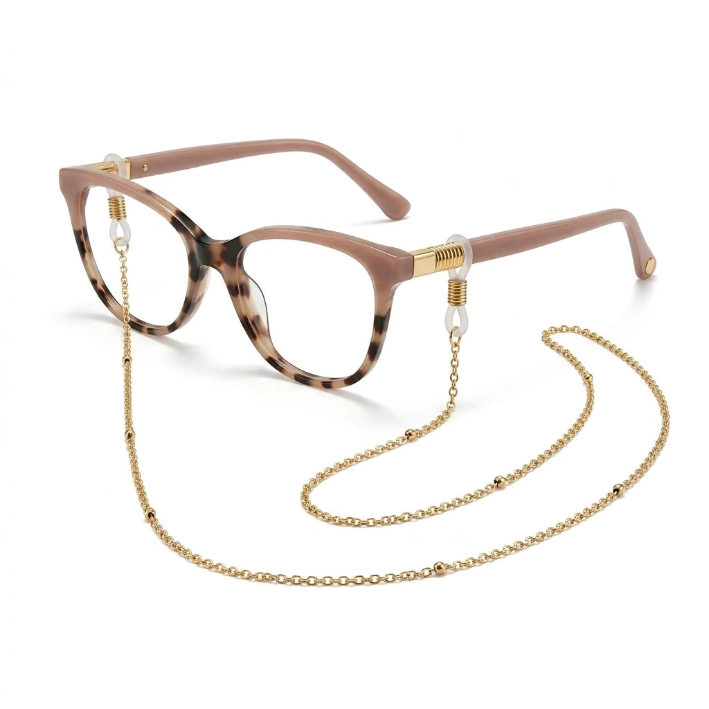 Glasses Holder and Necklace - White Rhodium Plated