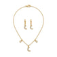 Delicate Moon Kids Set - Earrings and Necklace - 18K Gold Plated