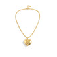 Reliquary Heart in Rope Chain Necklace - 18K Gold Plated