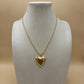 Reliquary Heart in Rope Chain Necklace - 18K Gold Plated