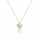 White Heart Pendant Necklace - 18K Gold Plated