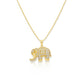 Studded Elephant Pendant Necklace - 18K Gold Plated