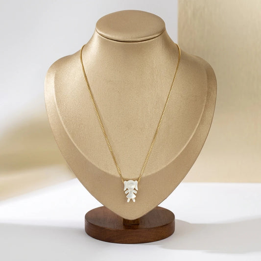 Mother Pearl Girl Necklace - 18K Gold Plated
