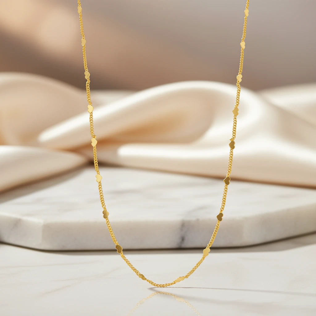 46cm Delicate Mini Hearts 18K Gold Plated Choker