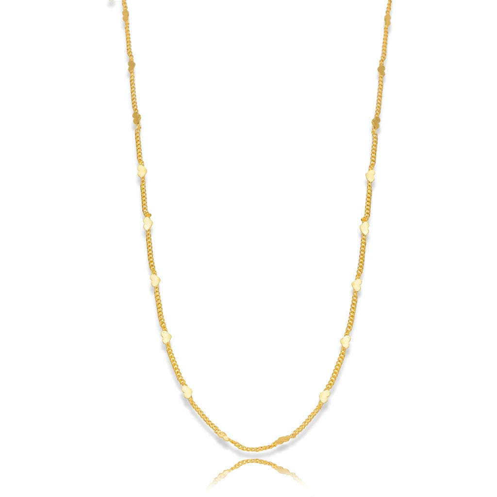 46cm Delicate Mini Hearts 18K Gold Plated Choker