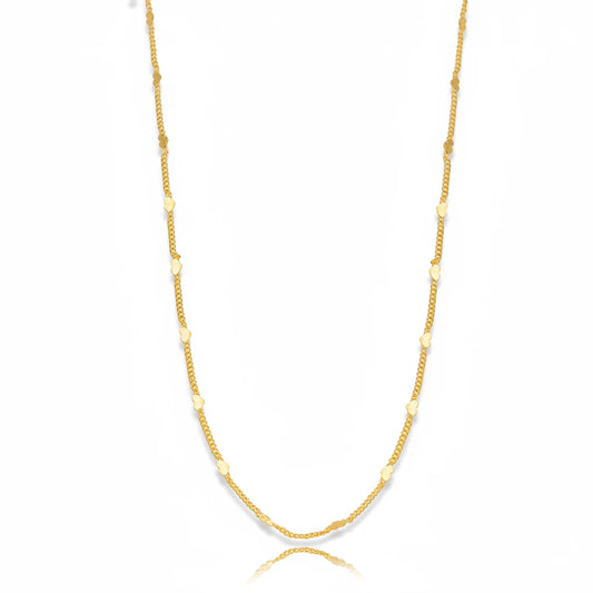 46cm Delicate Mini Hearts 18K Gold Plated Choker