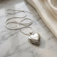 Reliquary Heart Pendant Necklace - White Rhodium Plated