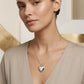 Reliquary Heart Pendant Necklace - White Rhodium Plated