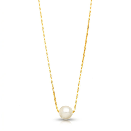 Pearl in Chain Necklace - 18K Gold Plated