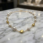 Brushed Details and Pearls Necklace - 18K Gold Plated