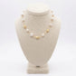 Brushed Details and Pearls Necklace - 18K Gold Plated