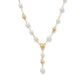 Brushed Details and Pearls Necklace - 18K Gold Plated
