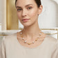 Brushed Details and Pearls Necklace - 18K Gold Plated