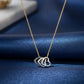 Three Heart Bi Color Necklace - 18K Gold Plated
