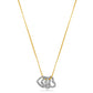 Three Heart Bi Color Necklace - 18K Gold Plated