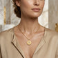 Religious Studded Zirconia Cross Pendant Necklace -18K Gold Plated