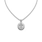 Religious Studded Zirconia Cross Pendant Necklace - White Rhodium Plated