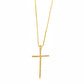Religious Cross Studded Zirconia Pendant Necklace -18K Gold Plated