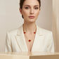 Red Three Lucky Clover - 18K Gold Plated - Choker - 36cm