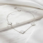 White Three Lucky Clover - White Rhodium Plated - Choker