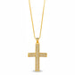 Religious Cross Studded Zirconia Pendant Necklace - 18K Gold Plated