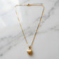 Small Brushed Heart Pendant Necklace -18K Gold Plated