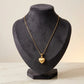 Small Brushed Heart Pendant Necklace -18K Gold Plated