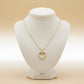 Studded Zirconia Heart Necklace -18K Gold Plated
