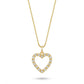 Studded Zirconia Heart Necklace -18K Gold Plated