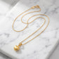 Brushed Heart Pendant Necklace -18K Gold Plated