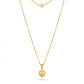 Brushed Heart Pendant Necklace -18K Gold Plated