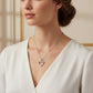 Studded Zirconia Heart Necklace -White Rhodium Plated