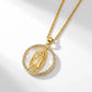 Religious Studded Zirconia Necklace - 18K Gold Plated