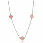 Pink Three Lucky Clover - White Rhodium Plated - Choker