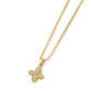 Studded Zirconia Clover Necklace -18K Gold Plated