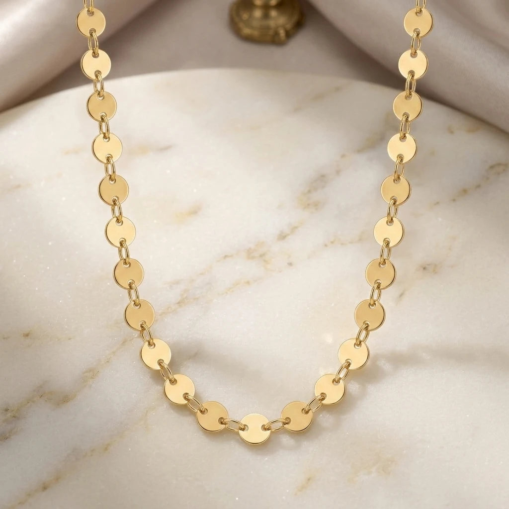 Delicate Mini Circle Kids Necklace - 18K Gold Plated