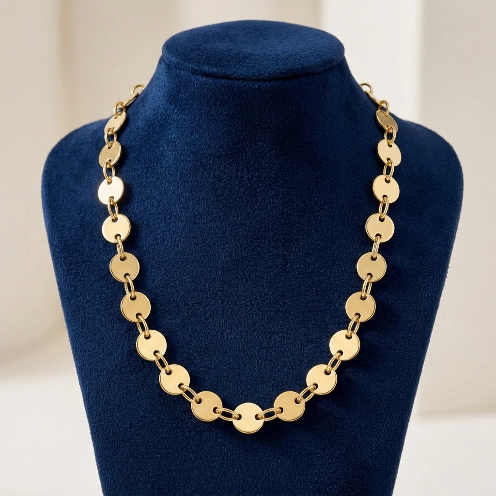 Delicate Mini Circle Kids Necklace - 18K Gold Plated