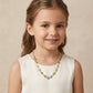 Small Colorful Zirconia Kids Necklace - 18K Gold Plated