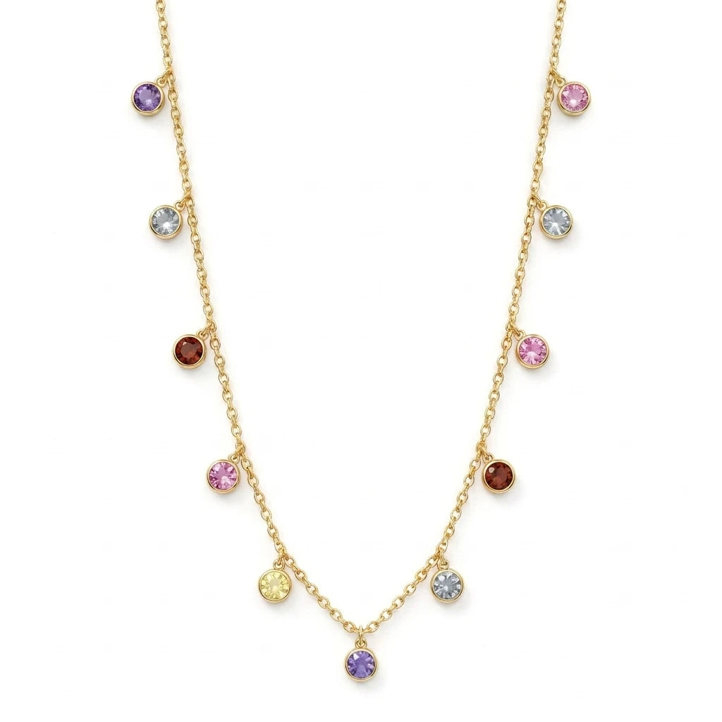Delicate Mini Crystals Kids Necklace - 18K Gold Plated