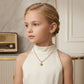Delicate Pearls with Heart Pendant Kids Necklace - 18K Gold Plated
