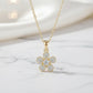 Studded Zirconia Flower Necklace -18K Gold Plated