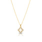 Studded Zirconia Clover Necklace -18K Gold Plated